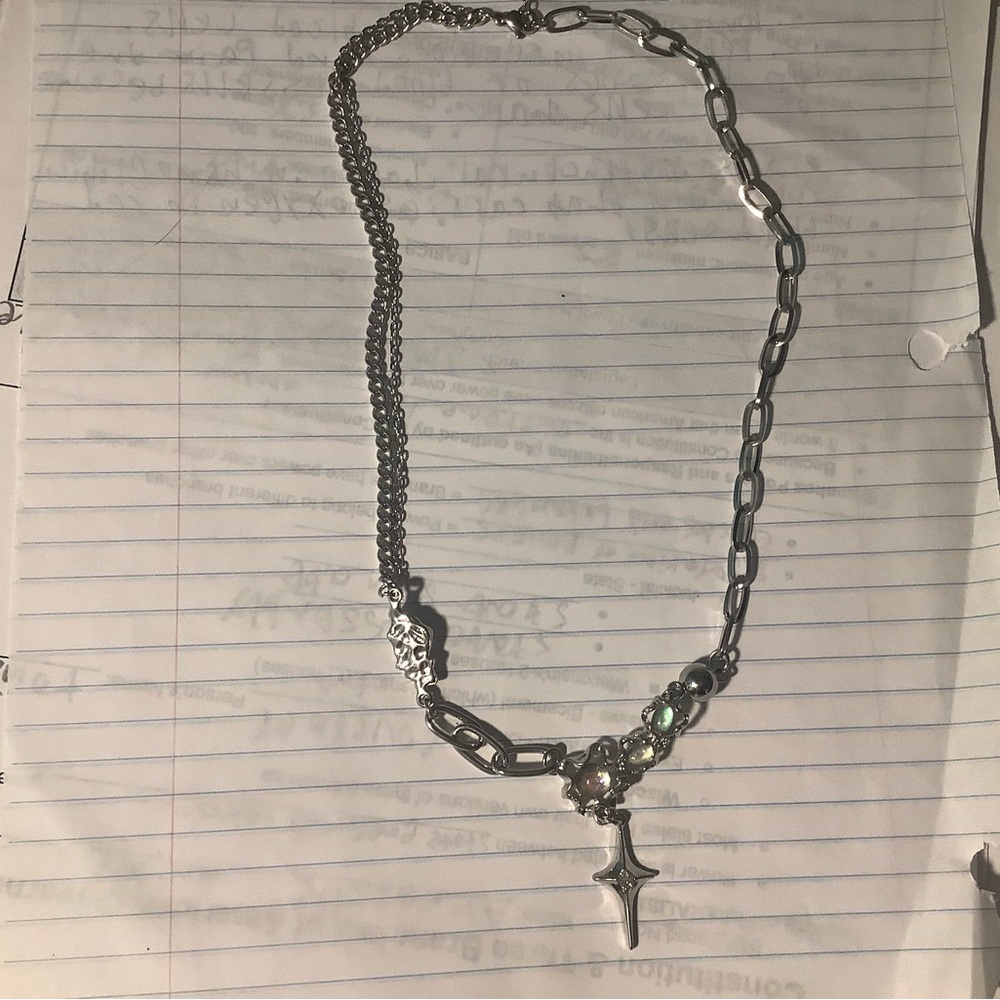 Silver Chain Necklace with star pendant